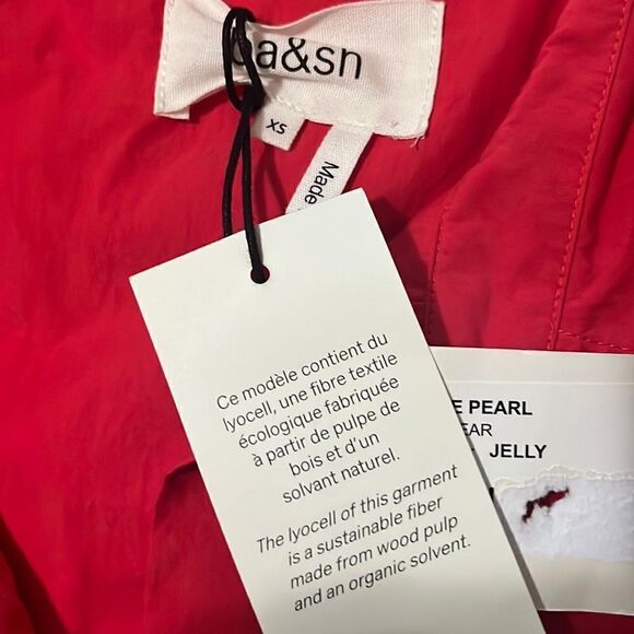 BA&SH red shirt dress with shirt tail hem NWT $275 - Picture 3 of 7